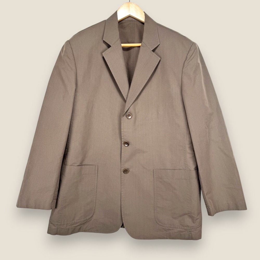 Lacoste Unstructured Sport Coat Men 42R (95cm) Brown 3 Btn Cotton Blazer Jacket
